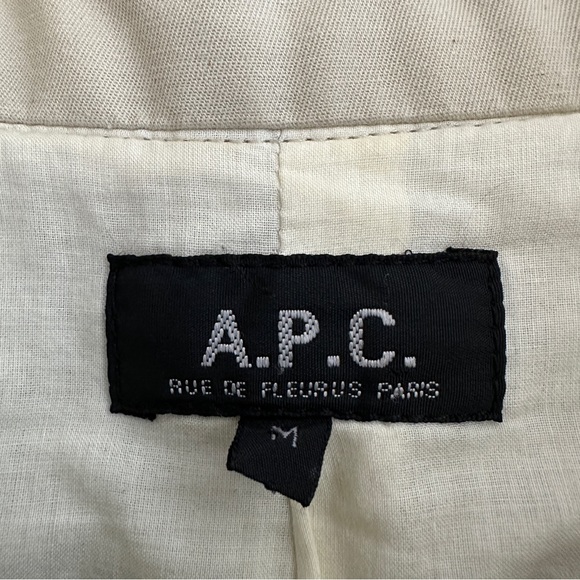A.P.C. Rue De Paris Women's Jacket Size M Ivory Cotton with zipper - Picture 3 of 9